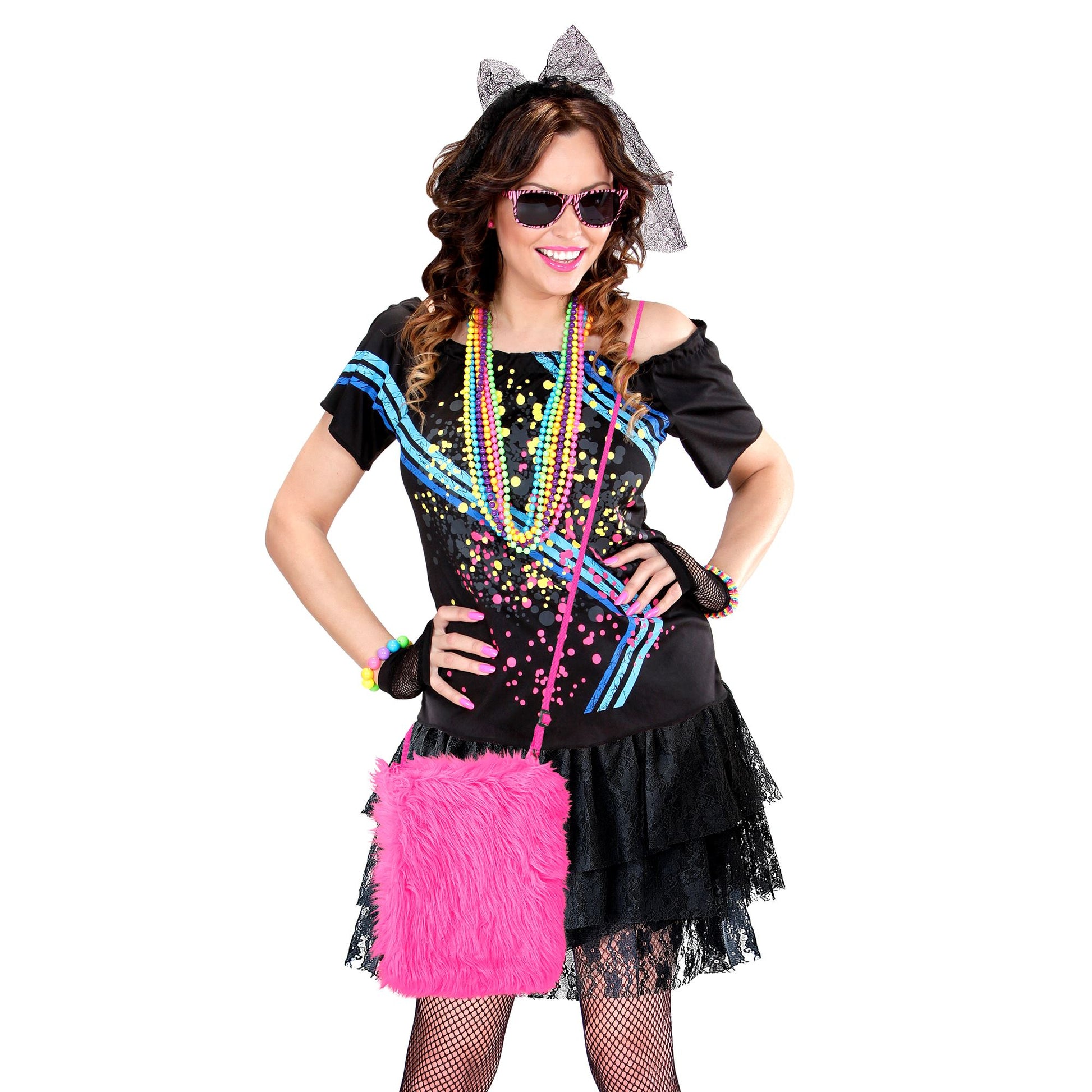 "NEON PINKE PLÜSCH HANDTASCHE" – Ansicht 5