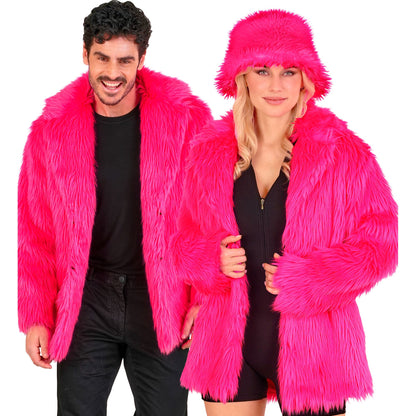 "NEON PINKE PLÜSCHJACKE" – Vorderansicht