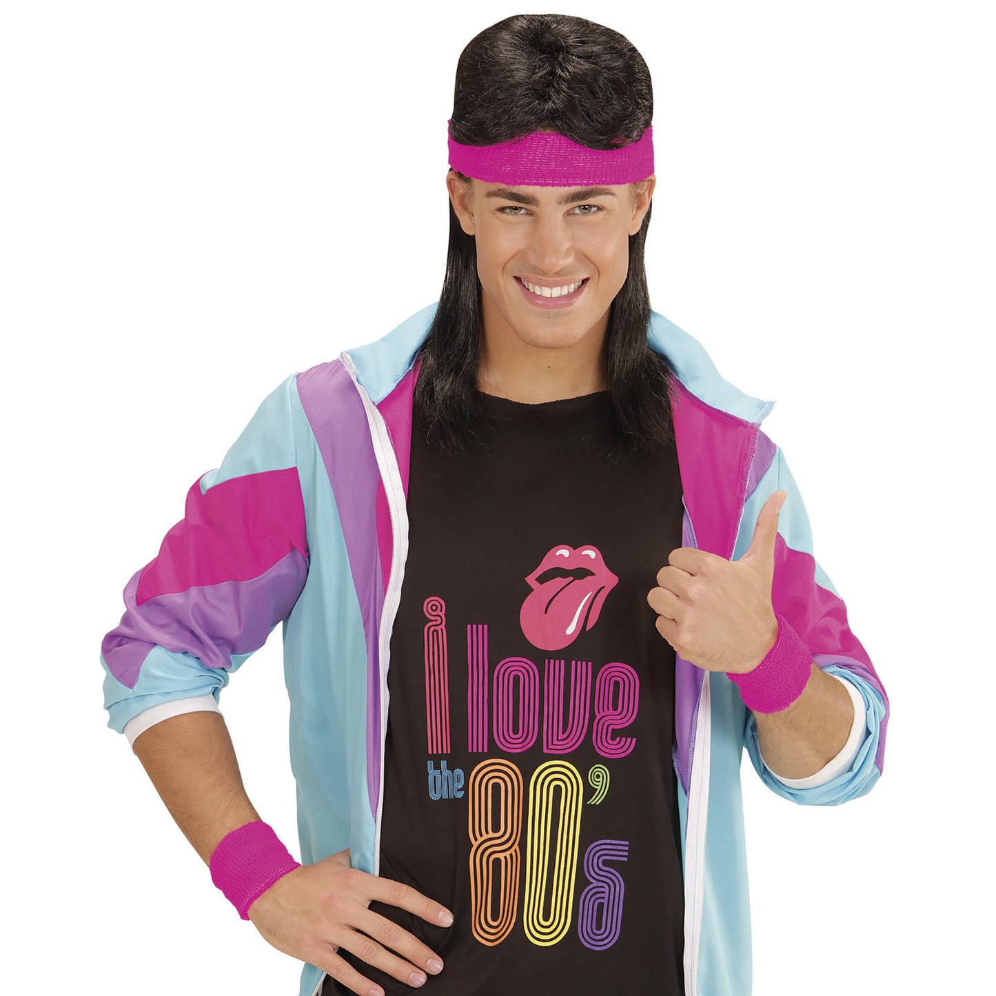 "NEON PINKE SCHWEIßBÄNDER" (Stirnband und 2 Armbänder) – Ansicht 4