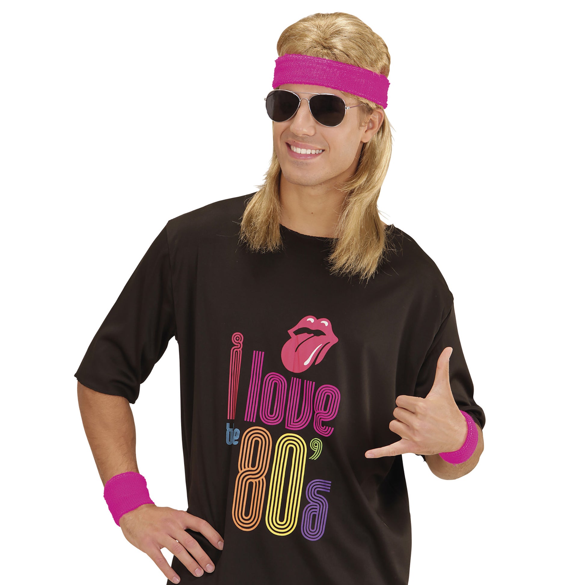 "NEON PINKE SCHWEIßBÄNDER" (Stirnband und 2 Armbänder) – Ansicht 5