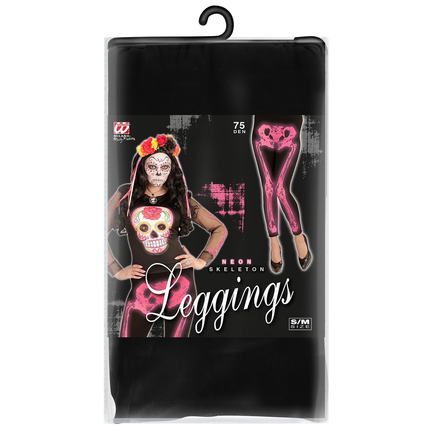 "NEON PINKE SKELETTLEGGINGS" 75 DEN – Detailansicht