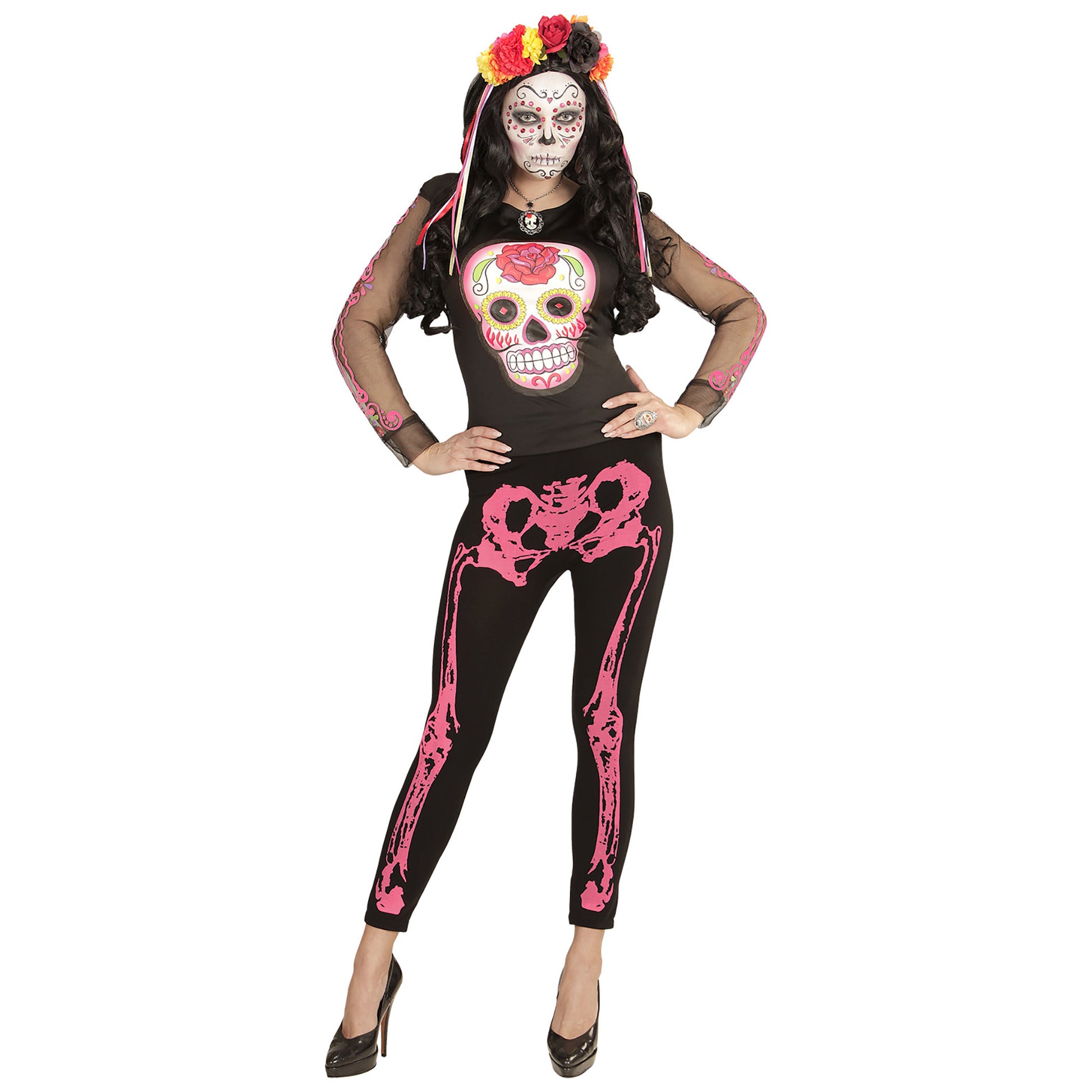"NEON PINKE SKELETTLEGGINGS" 75 DEN – Ansicht 4