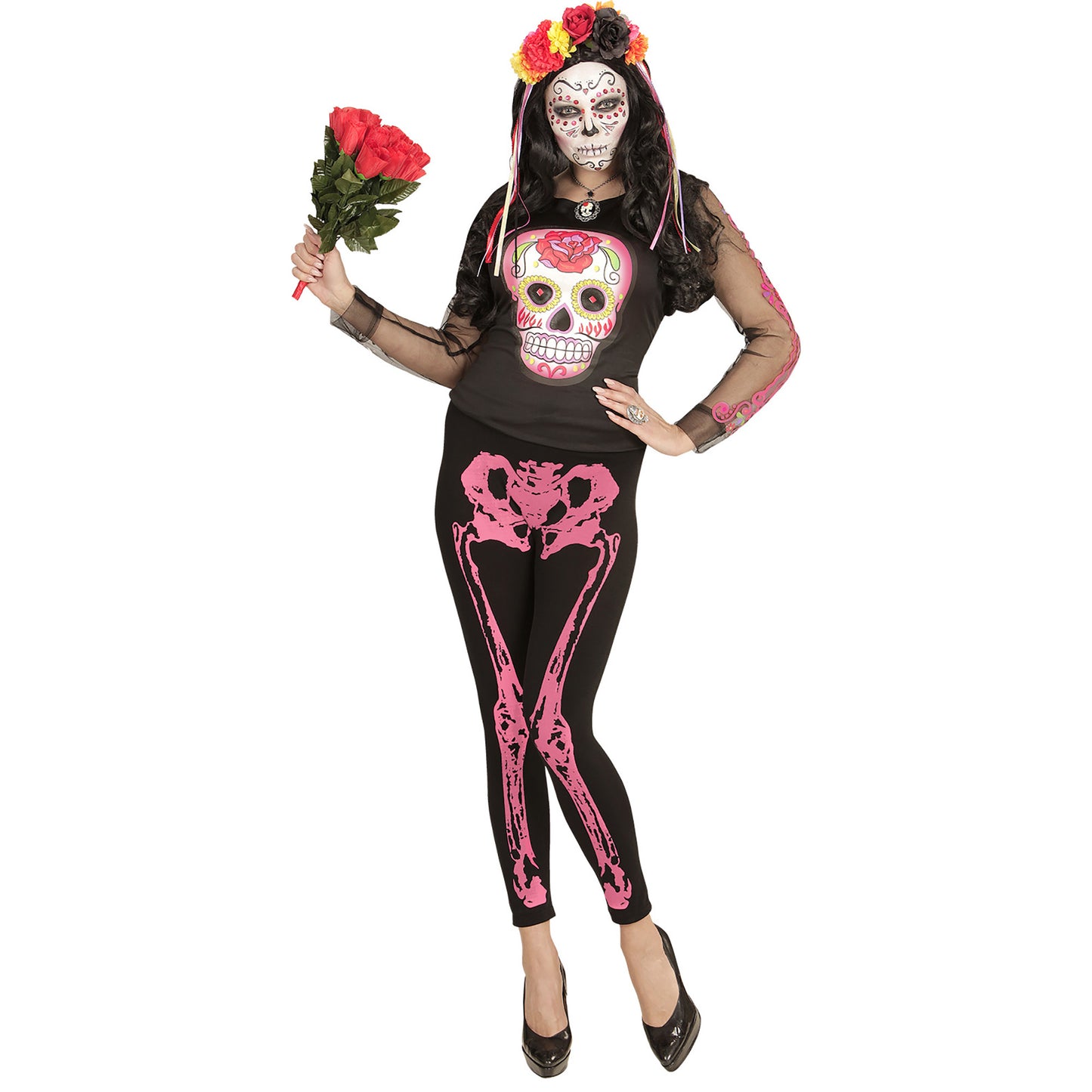 "NEON PINKE SKELETTLEGGINGS" 75 DEN – Ansicht 5