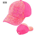 "NEON PINKE STRASS BASECAP" – Vorderansicht