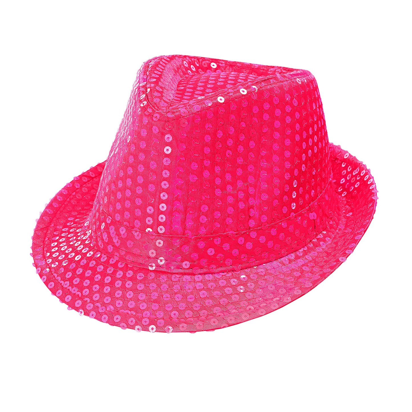 "NEON PINKER FEDORA MIT PAILLETTEN" – Detailansicht