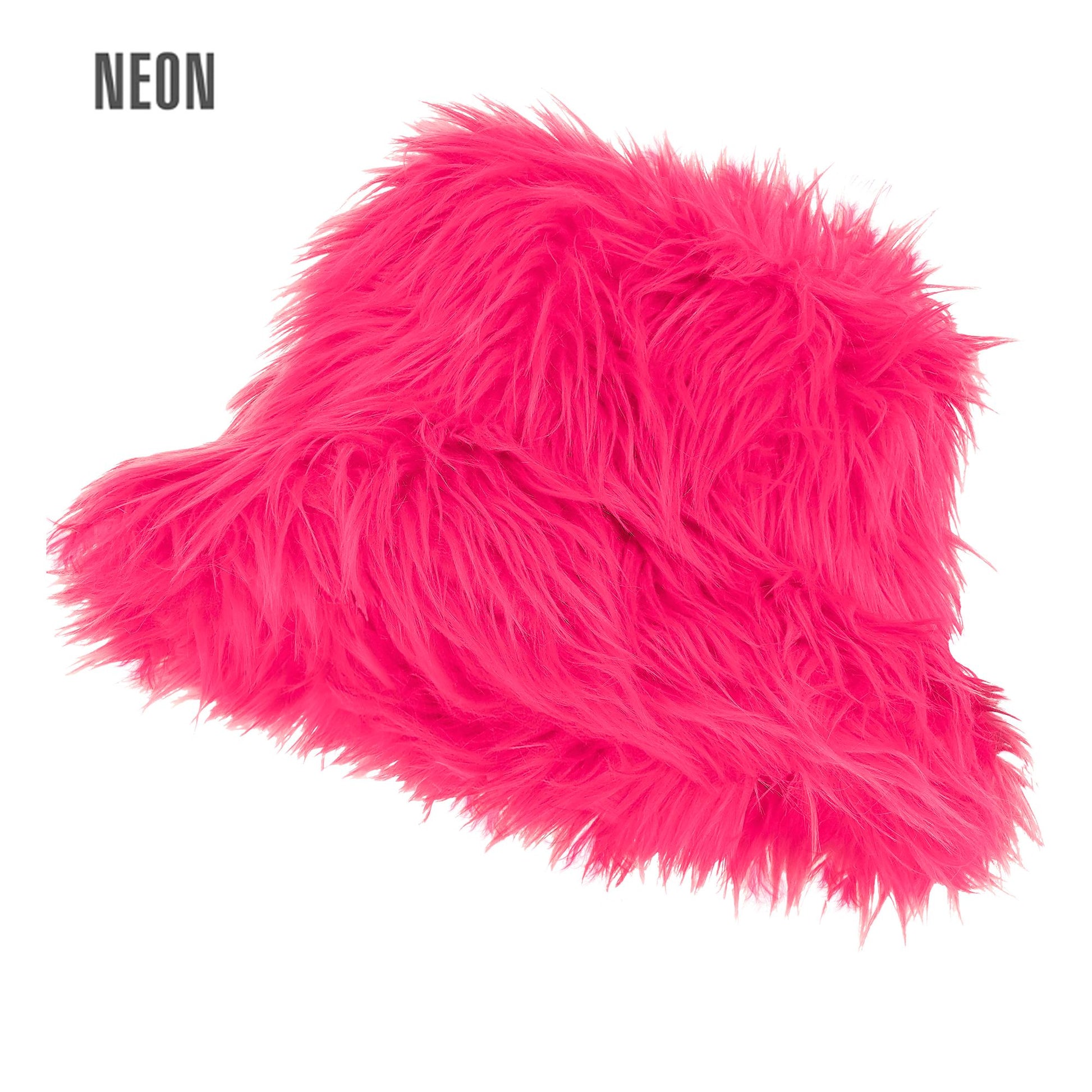 "NEON PINKER PLÜSCH ANGLERHUT" – Vorderansicht