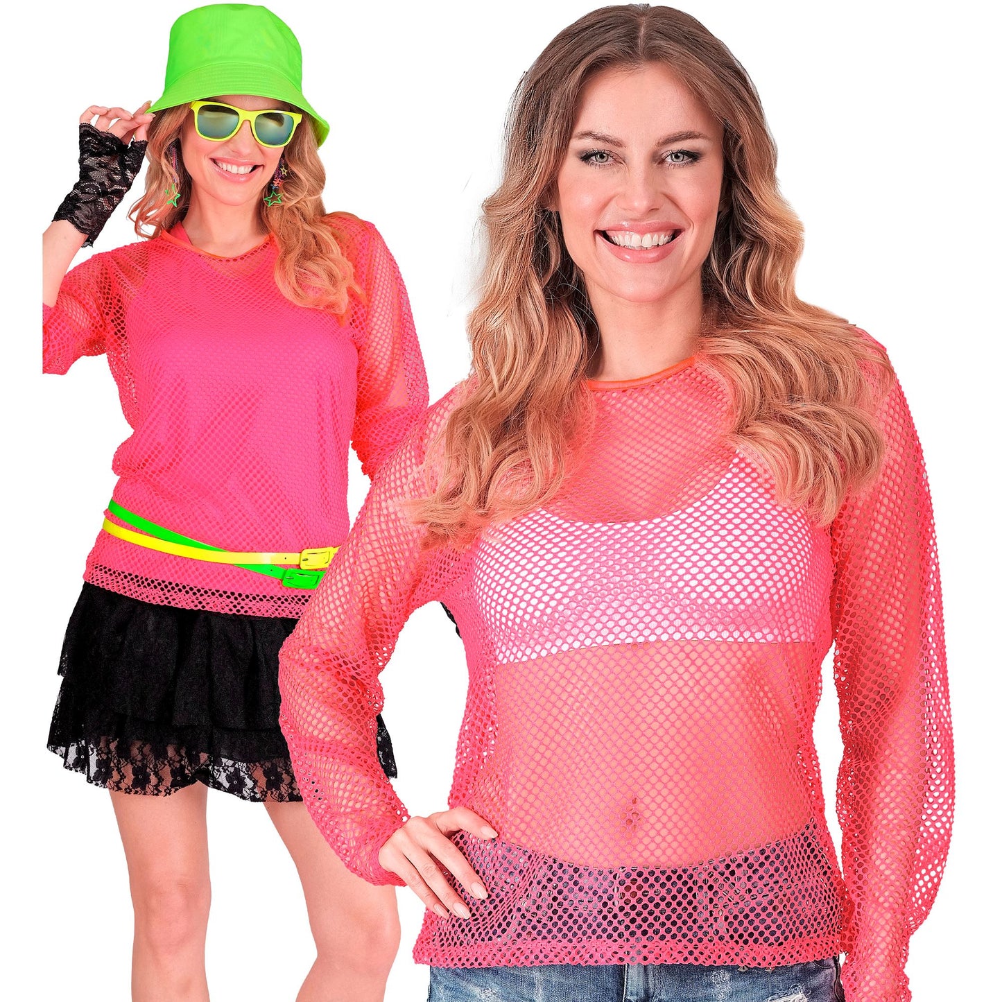 "NEON PINKES NETZSHIRT" – Vorderansicht