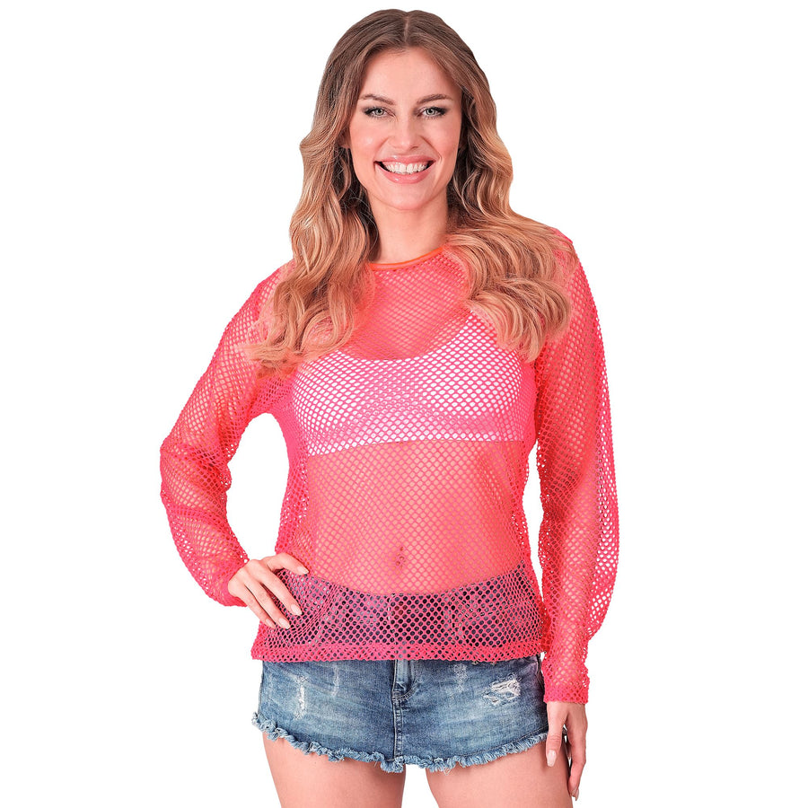 "NEON PINKES NETZSHIRT" – Detailansicht