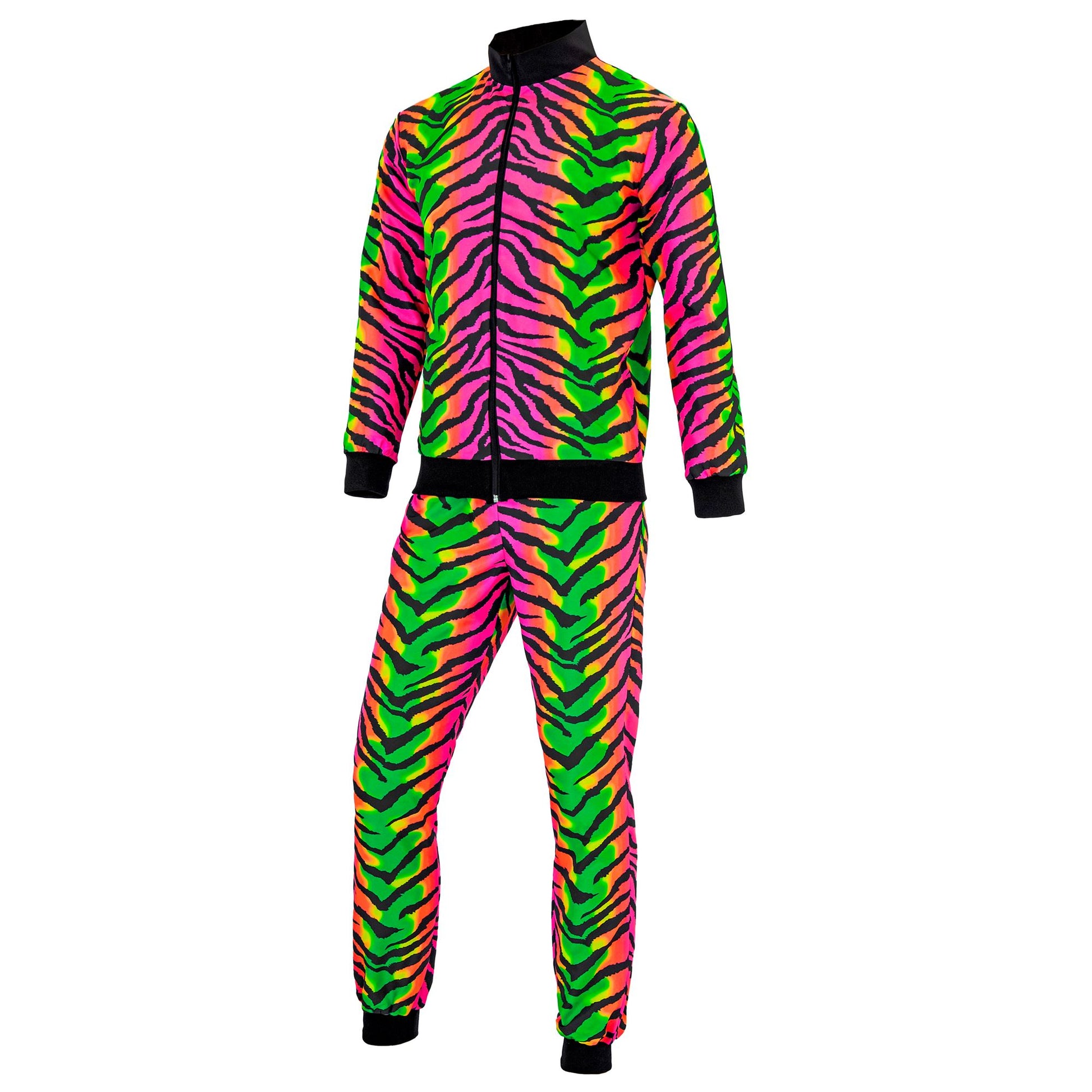 "NEON RAVE PARTY FASHION TRAININGSANZUG MIT TIERMUSTER" (Oberteil, Hose) – Ansicht 4