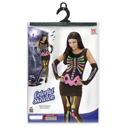 "NEON SKELETT" (Kleid, Handwärmer) – Ansicht 4