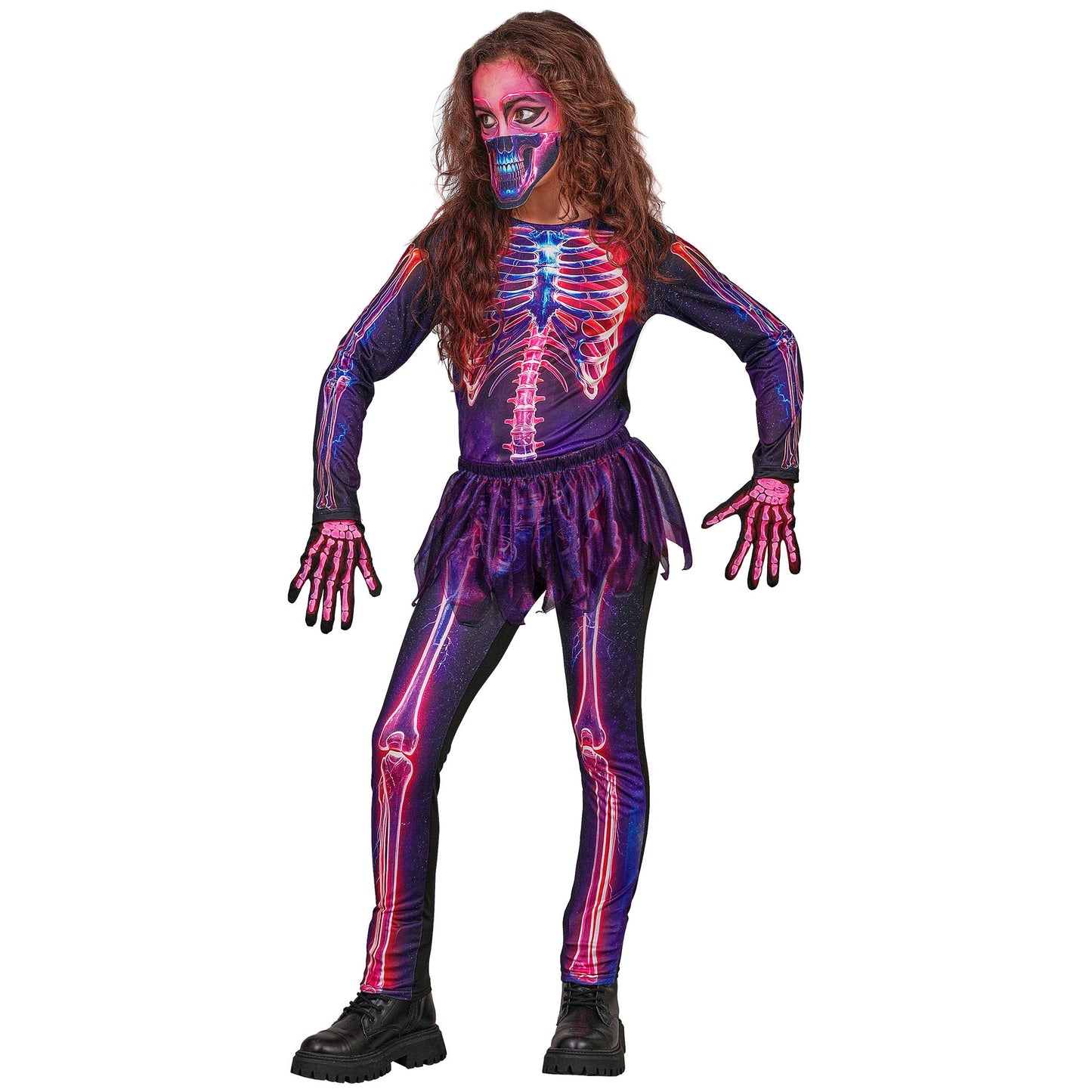 "NEON SKELETT" (Overall,Tütü, Maske) – Ansicht 3
