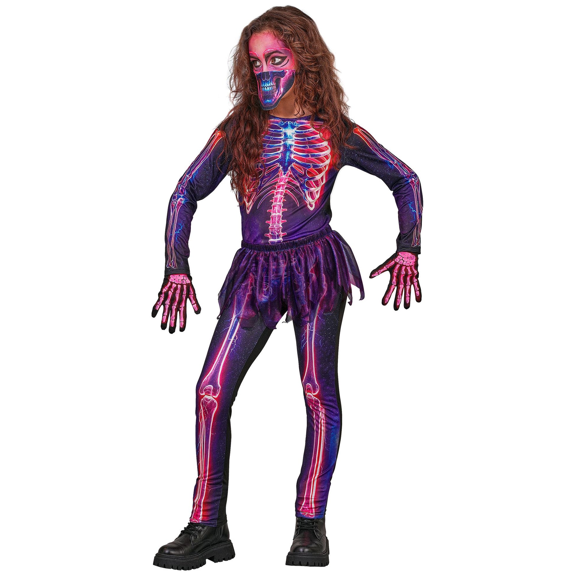 "NEON SKELETT" (Overall,Tütü, Maske) – Ansicht 3