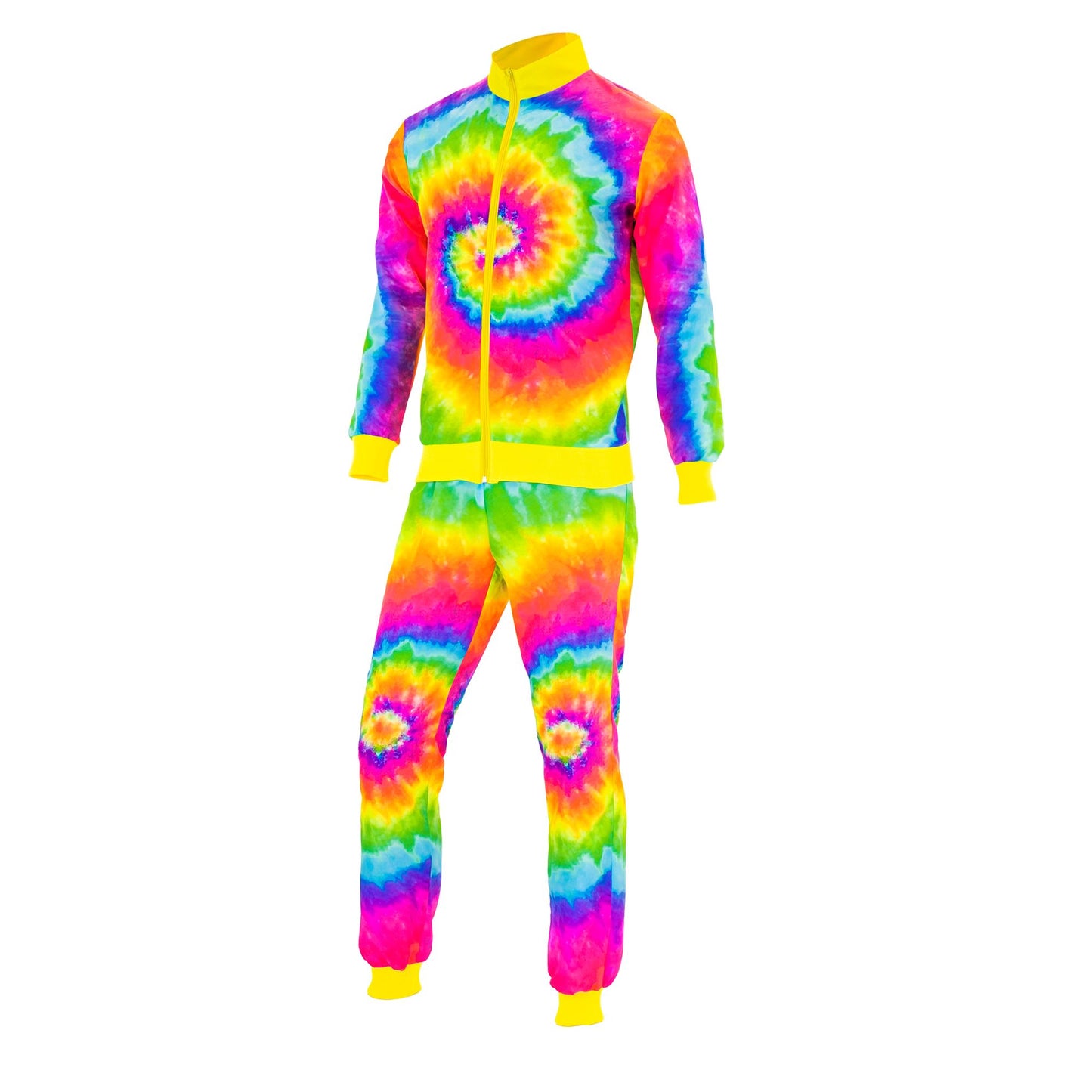"NEON TIE DYE PSYCHEDELIC HIPPIE PARTY FASHION TRAININGSANZUG" (Oberteil, Hose) – Ansicht 4