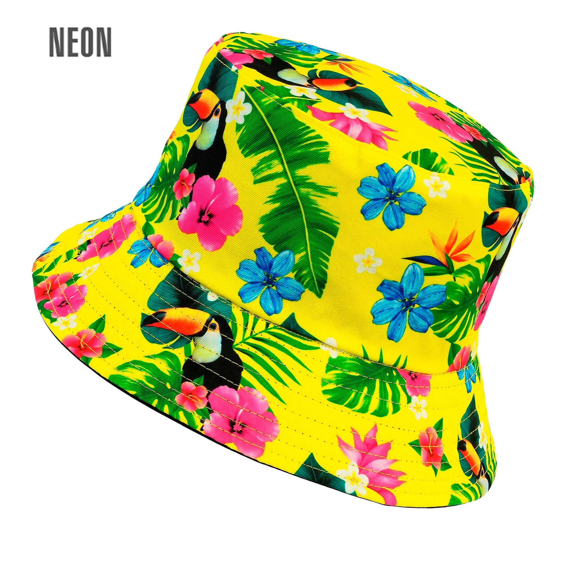 "NEON TROPICANA ANGLERHUT" – Vorderansicht