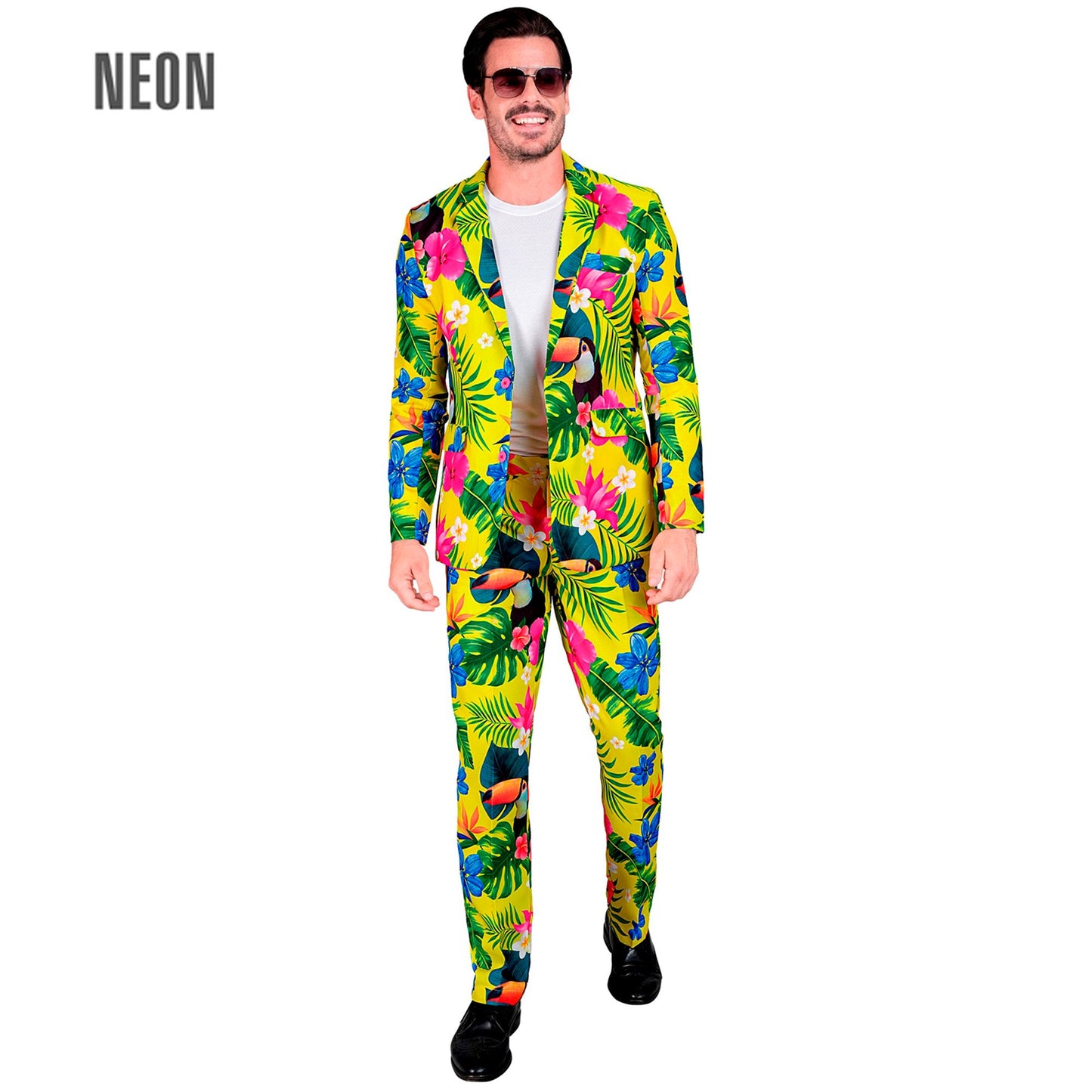 "NEON TROPICANA PARTY FASHION ANZUG" (Jackett, Hose) – Vorderansicht