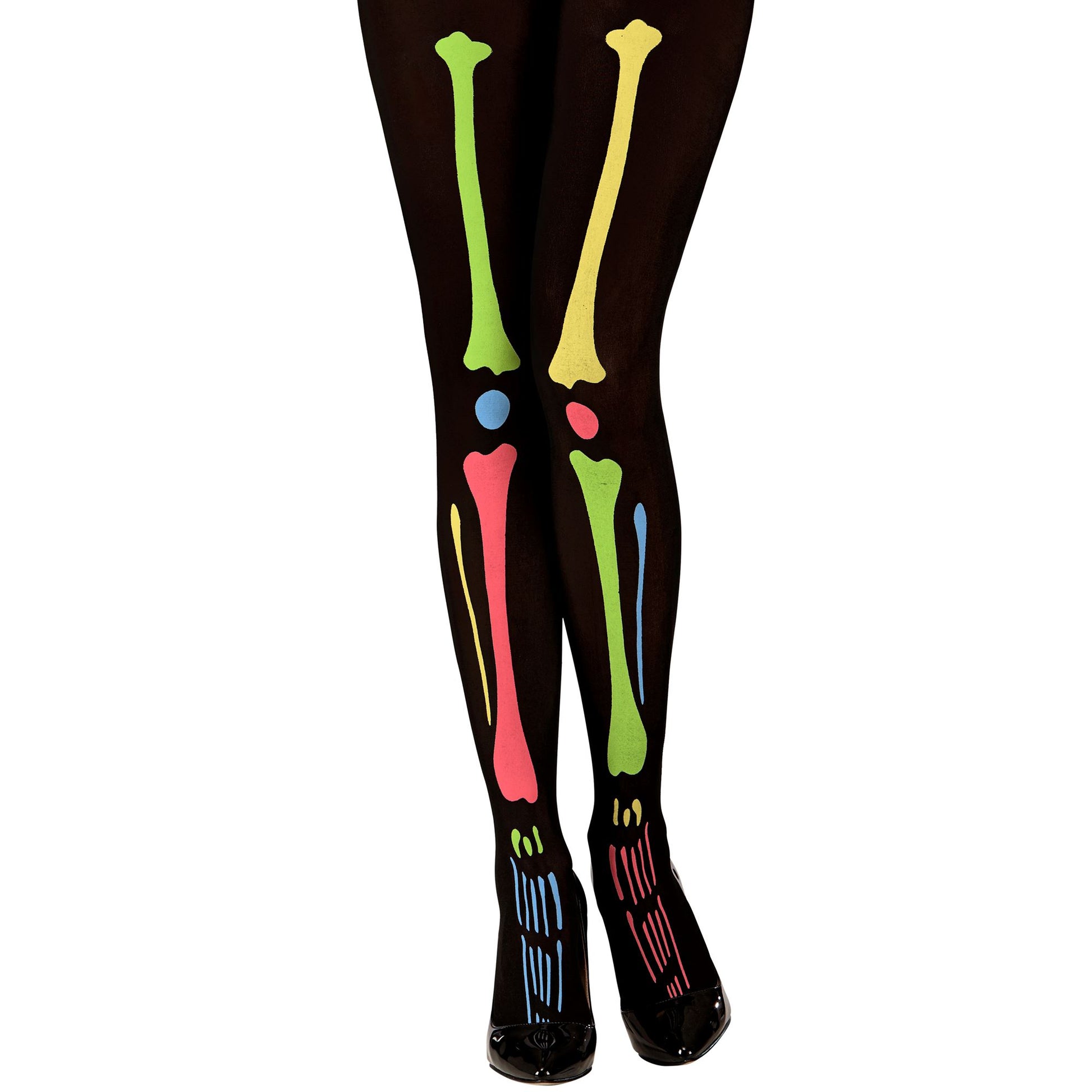 "NEONSTRUMPFHOSE SKELETT" 40 DEN – Vorderansicht