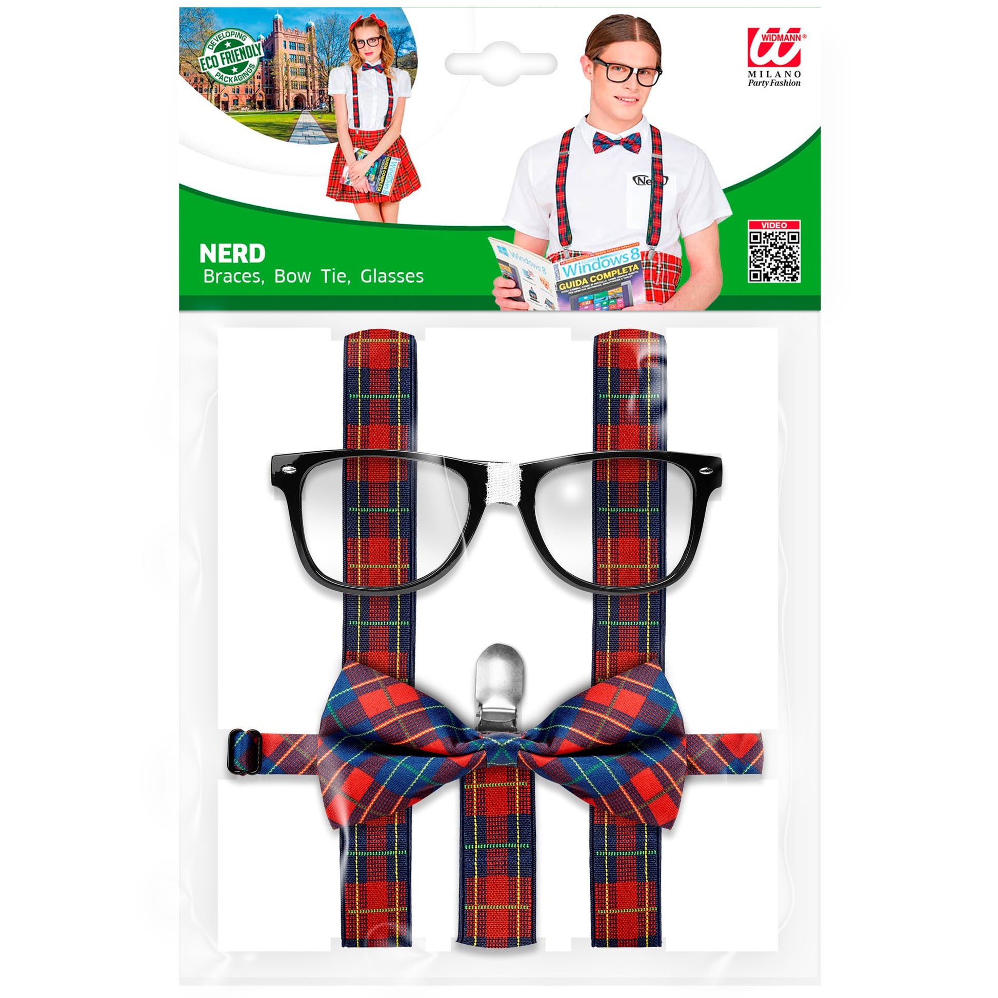 "NERD" (Hosenträger, Fliege, Brille) – Detailansicht
