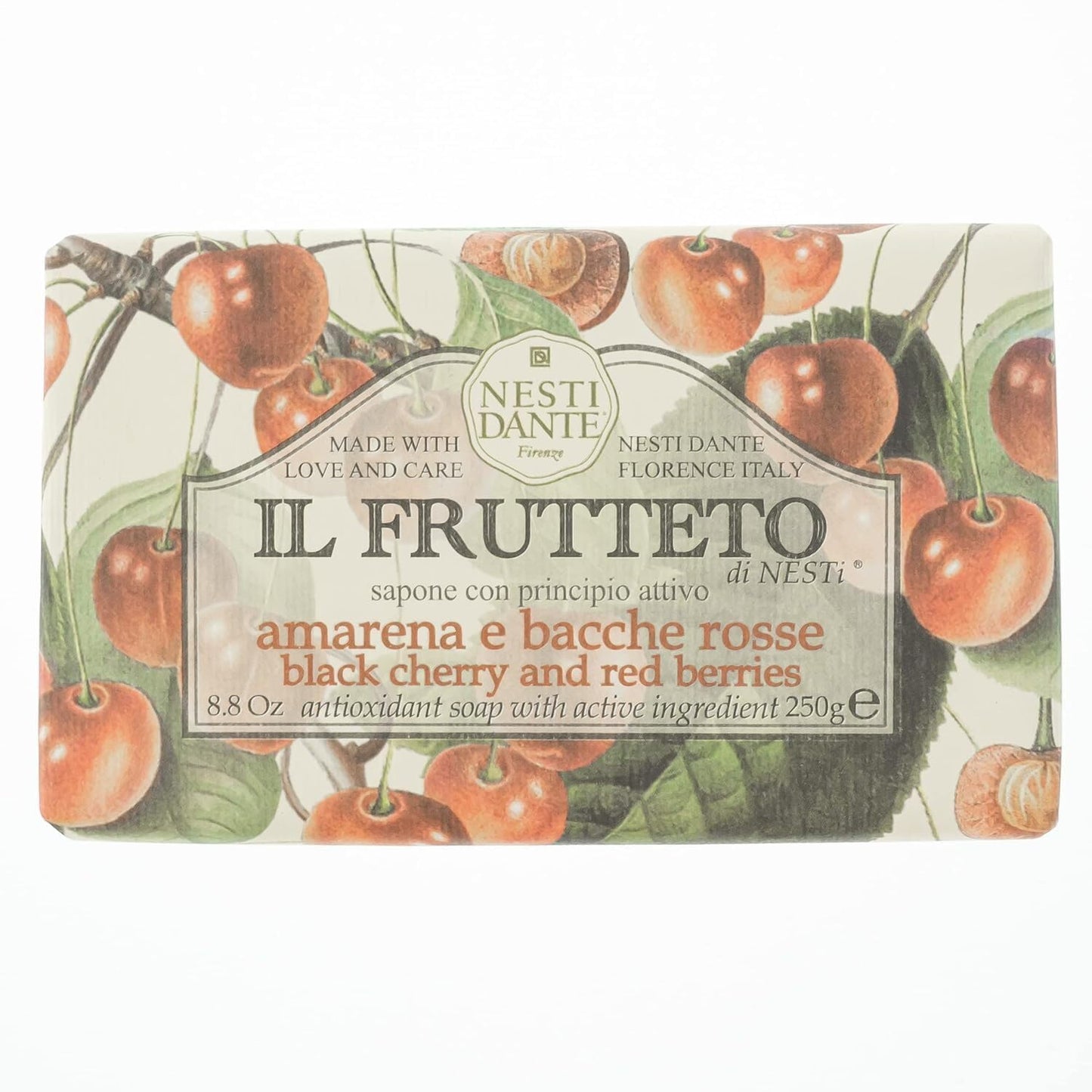 Nesti Dante, Il Frutteto, Black Cherry & Red Berries, Beruhigend, Seifenstück, 250 g