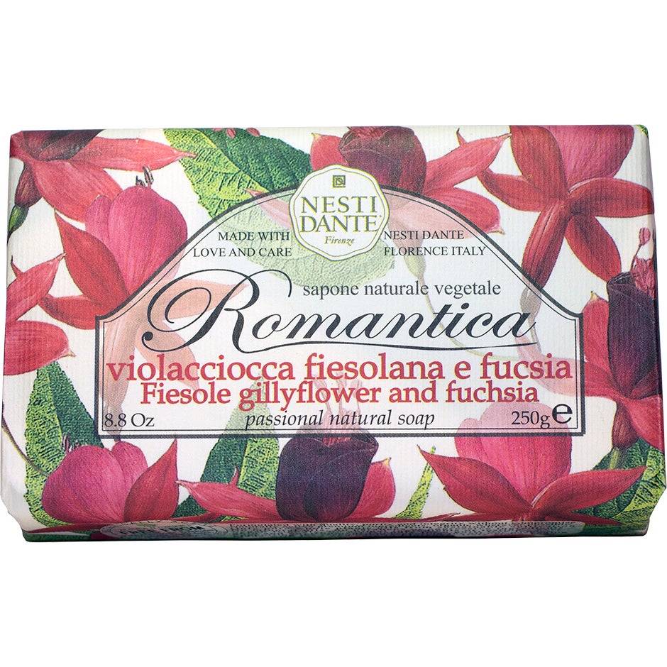 Nesti Dante, Romantica, Gillyflower & Fucsia, Beruhigend, Seifenstück, 250 g