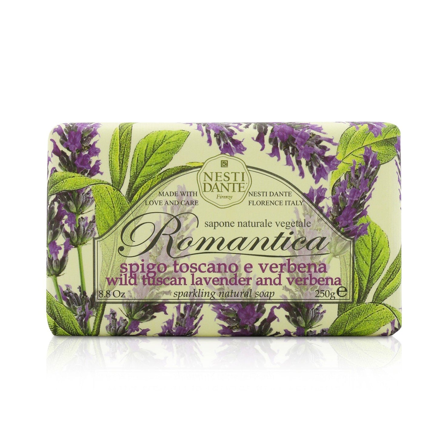 Nesti Dante, Romantica, Natürliche Inhaltsstoffe, Antioxidans, Wild Tuscan Lavender & Fulfillment, Duftende Seifenstück, 250 g