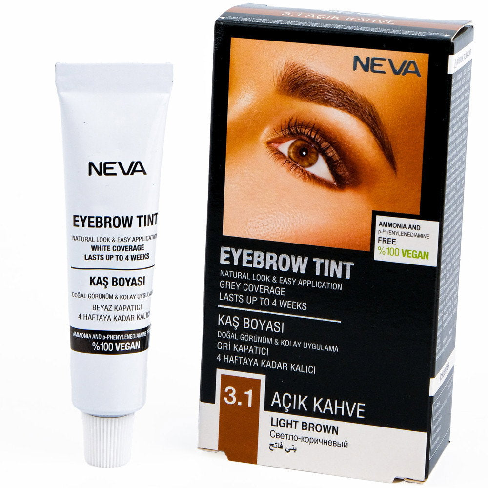 Neva, Eyebrow Tint, Permanente Haarfarbe, Light Brown, 30 ml