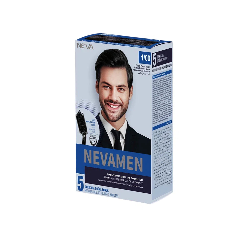 Neva, Nevamen, Semi-permanente Haarfarbe, 1/00 Natural Intense Black, 150 ml