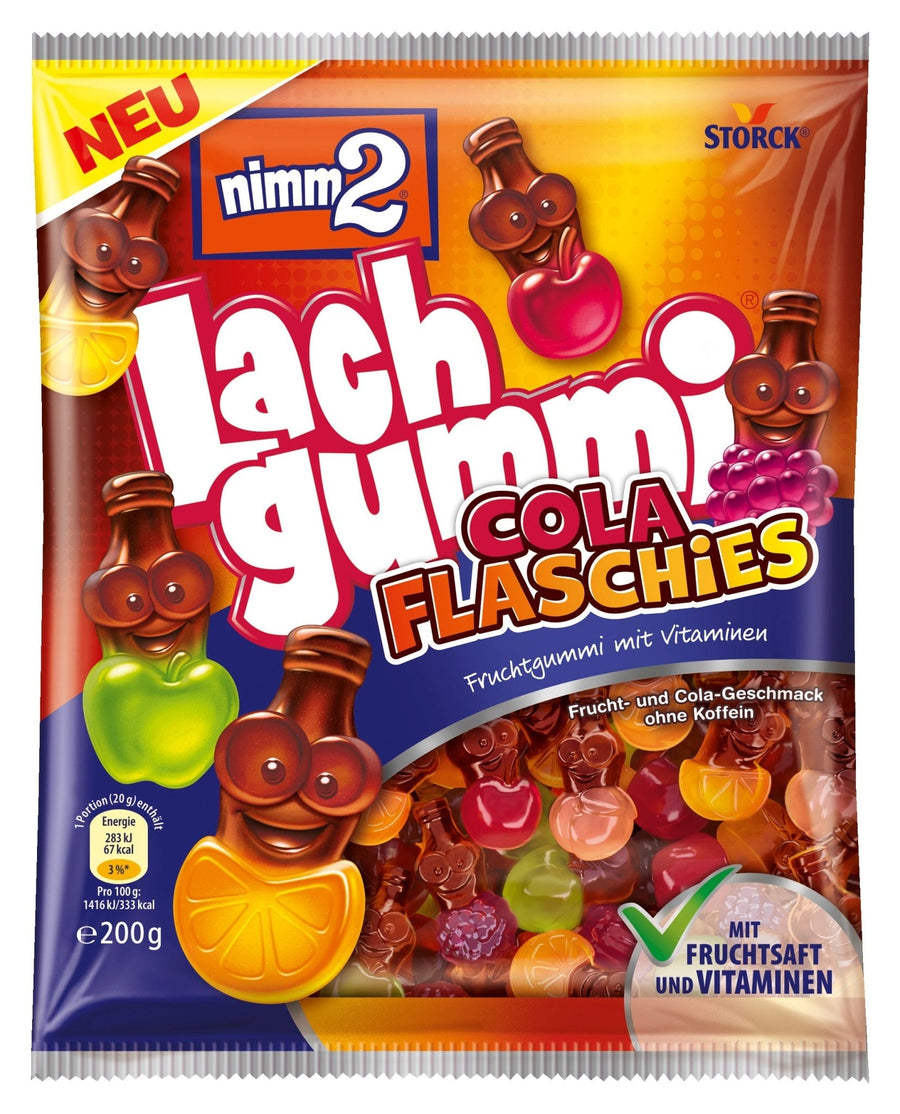 Nimm2 Lachgummi Cola Flaschies Orange 200 g Fruchtgummi mit Vitaminen
