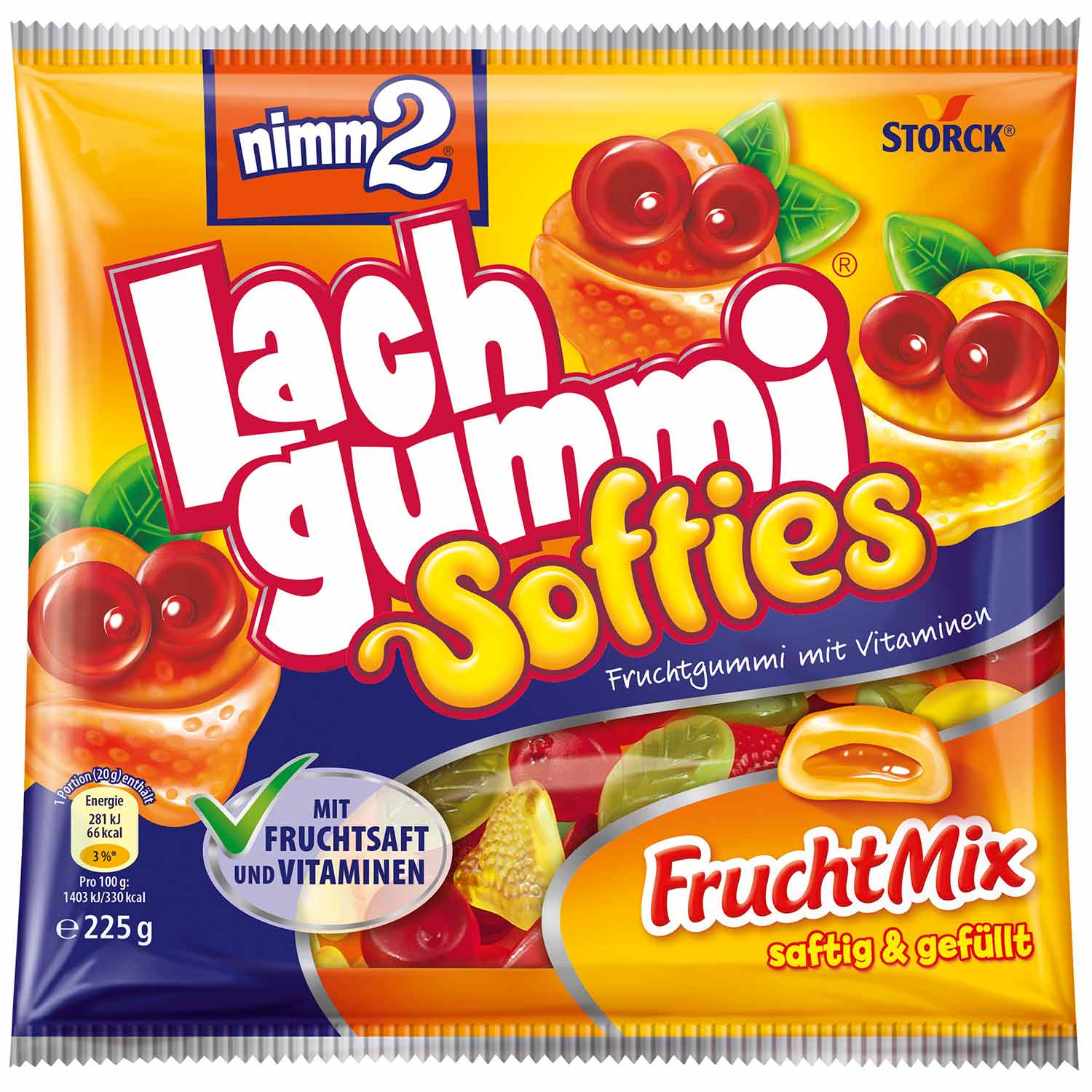 Nimm2 Lachgummi Softies 225g – Produktansicht