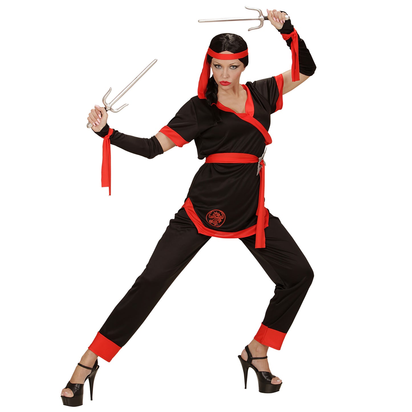 "NINJA GIRL" (Jacke, Hose, Gürtel, fingerlose Handschuhe, Schnüre, Stirnband) – Ansicht 3