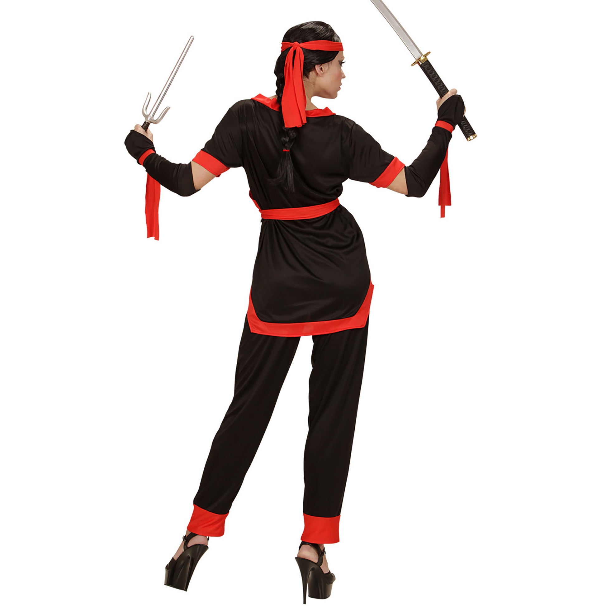 "NINJA GIRL" (Jacke, Hose, Gürtel, fingerlose Handschuhe, Schnüre, Stirnband) – Ansicht 4