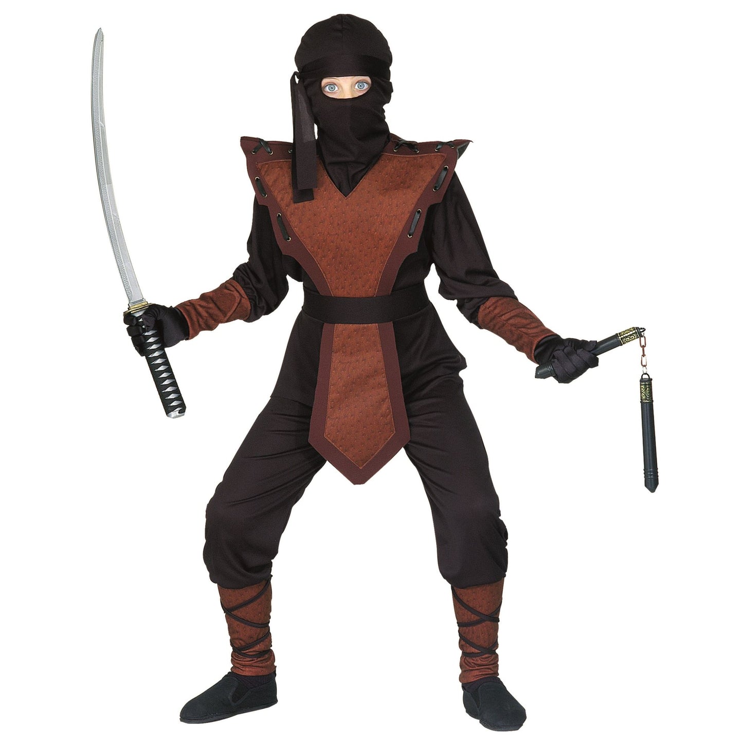 "NINJA" (Kostüm, Armatur, Maske, Kopfband) – Vorderansicht