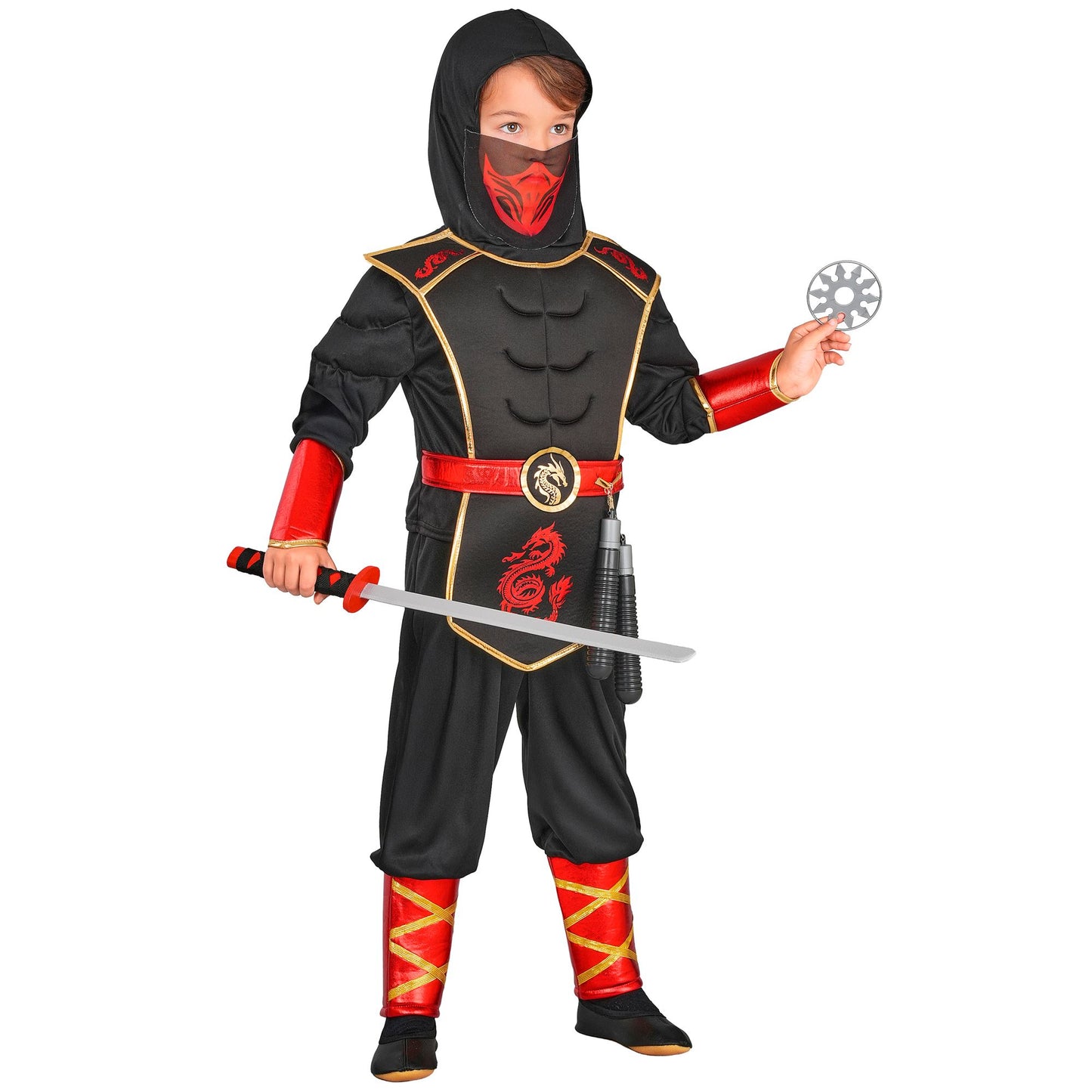 "NINJA" (Oberrteil mit Kapuze und Rüstung, Hose, Maske) – Ansicht 3