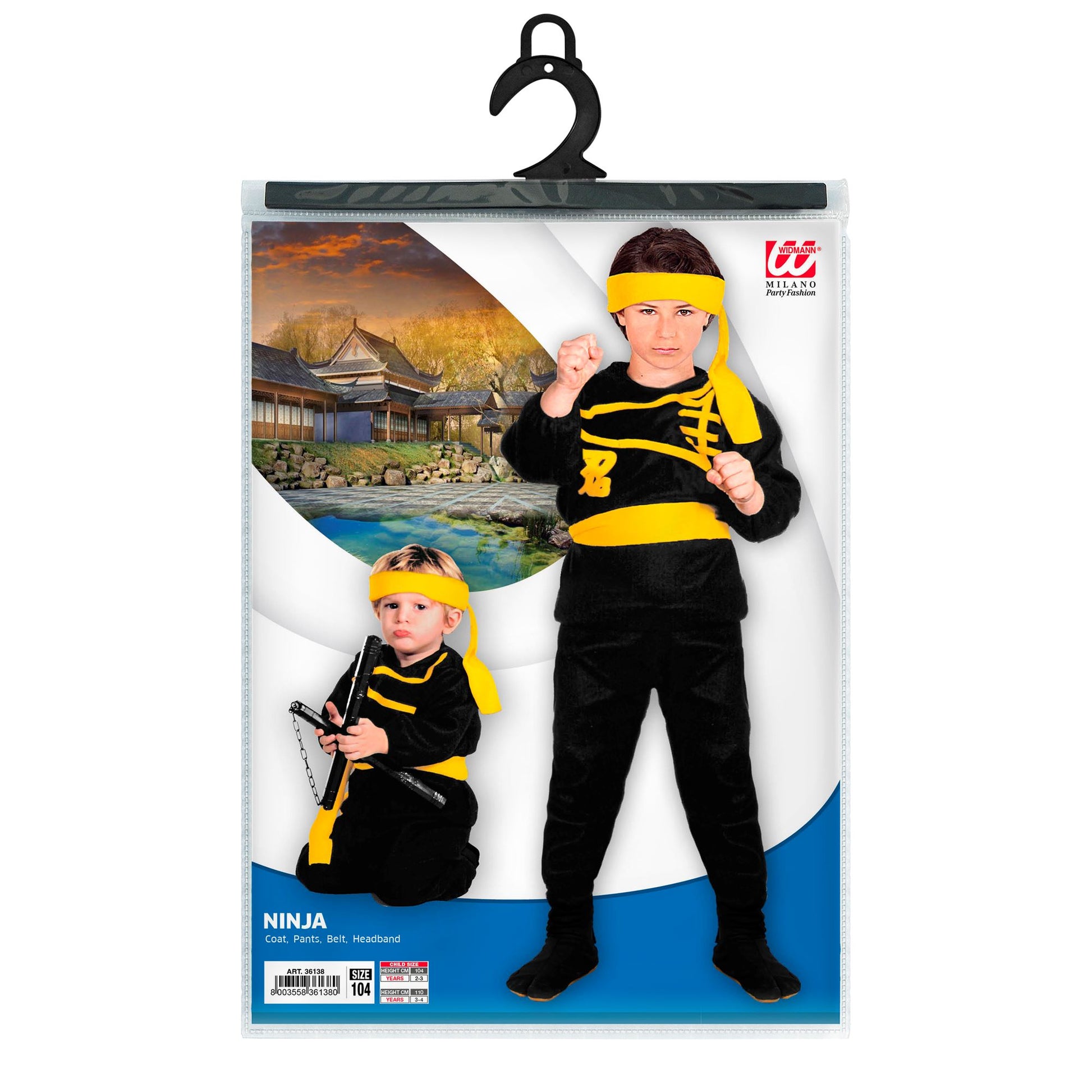 "NINJA" (Oberteil, Hose, Gürtel, Stirnband) – Ansicht 3