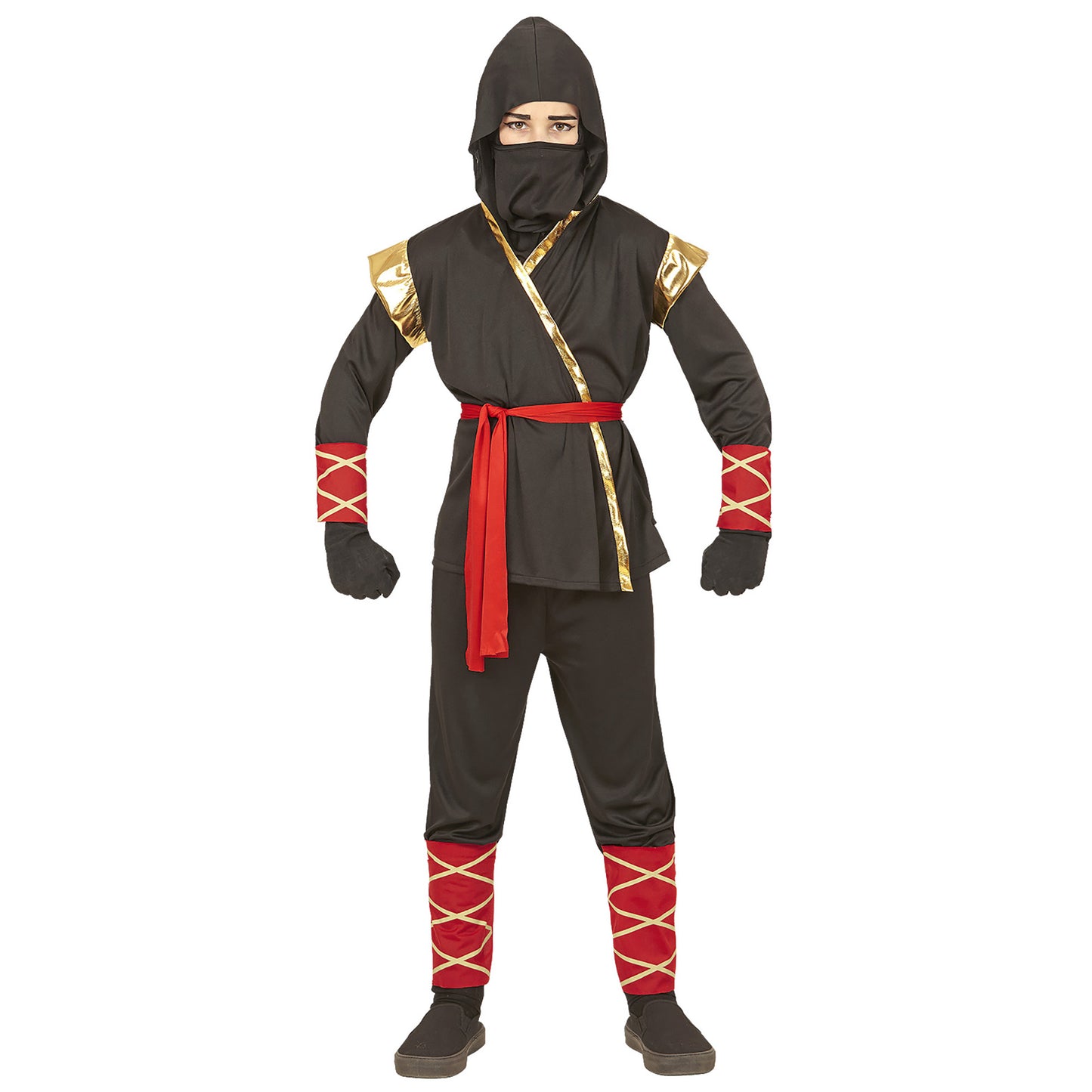 "NINJA" (Oberteil mit Kapuze, Hose, Gürtel, Maske, Arm- und Beinbinden) – Ansicht 4