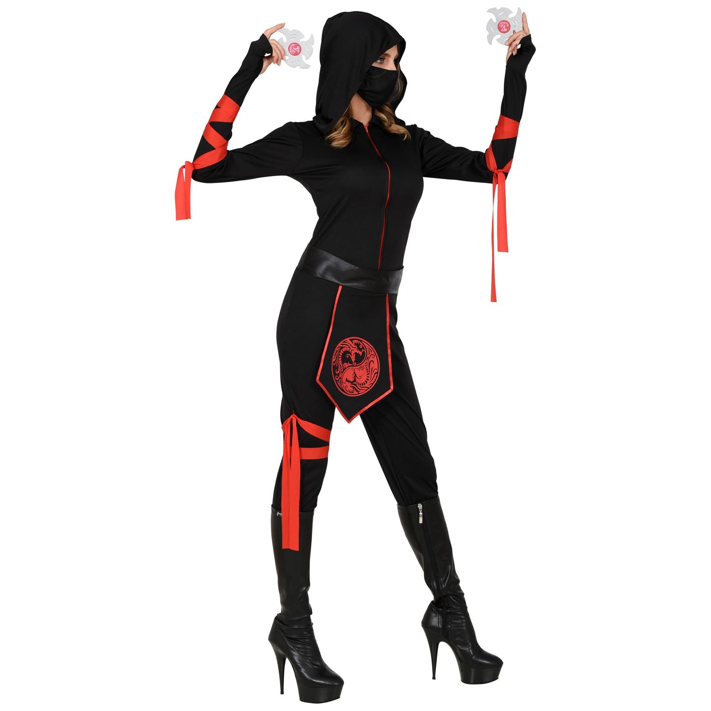 "NINJA" (Overall mit Kapuze, Gesichtsmaske, Gürtel, Armschnüre, Beinschnur) – Ansicht 3