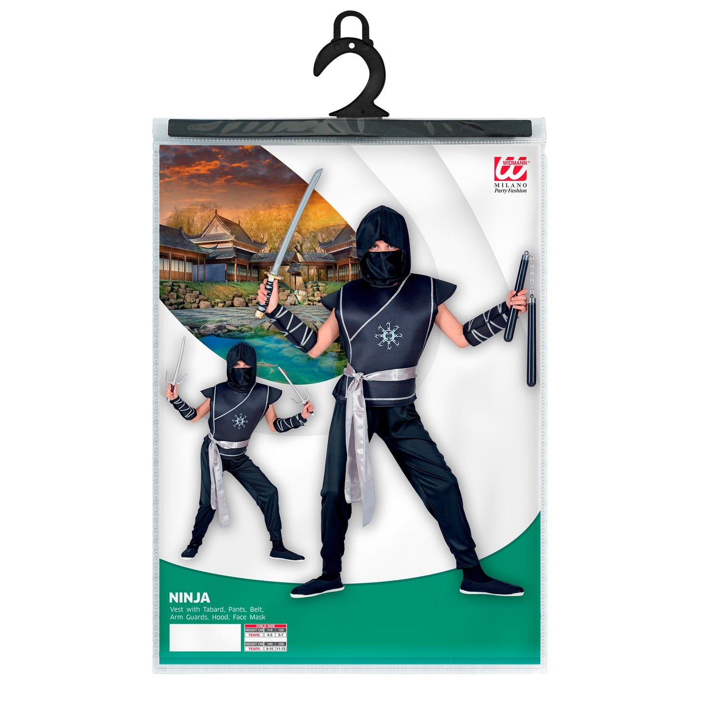 "NINJA" (Weste mit Rüstung, Hose, Gürtel, Armschoner, Maske) – Ansicht 4