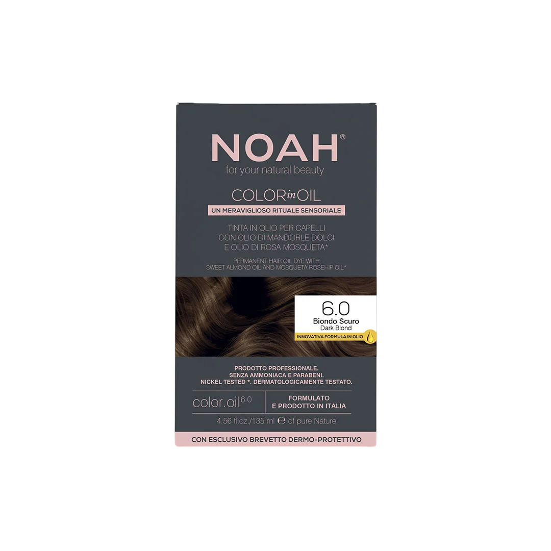 Noah, Color In Oil, Permanentes Haarfärbeöl, Färbung, 6.0 Dark Blond, 135 ml