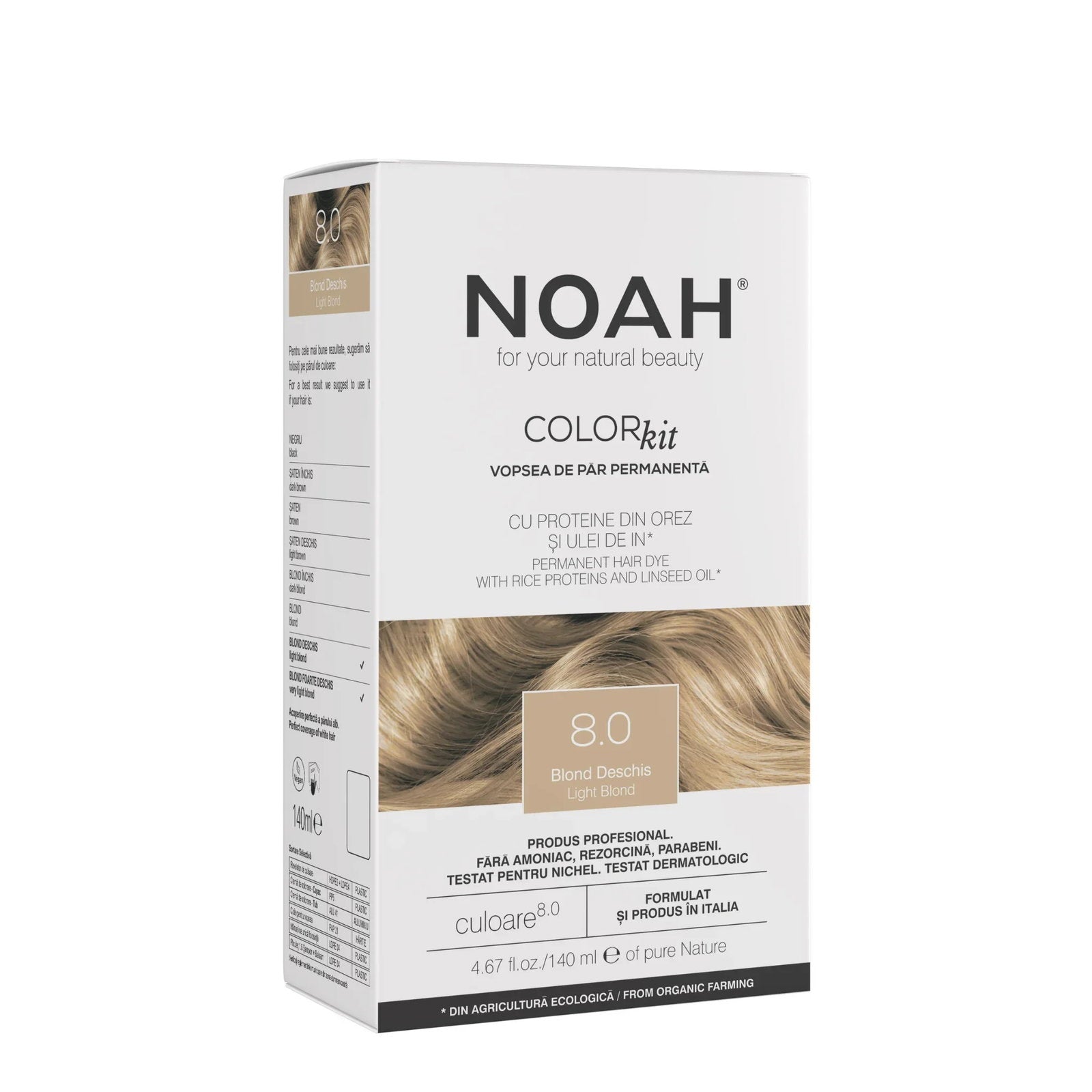 Noah permanente Haarfarbe 8.0 Light Blonde 140 ml