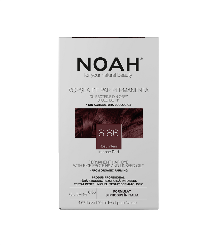 Noah, Permanent Hair Colour, Permanente Haarfarbe, 6.66 Intense Red, 140 ml