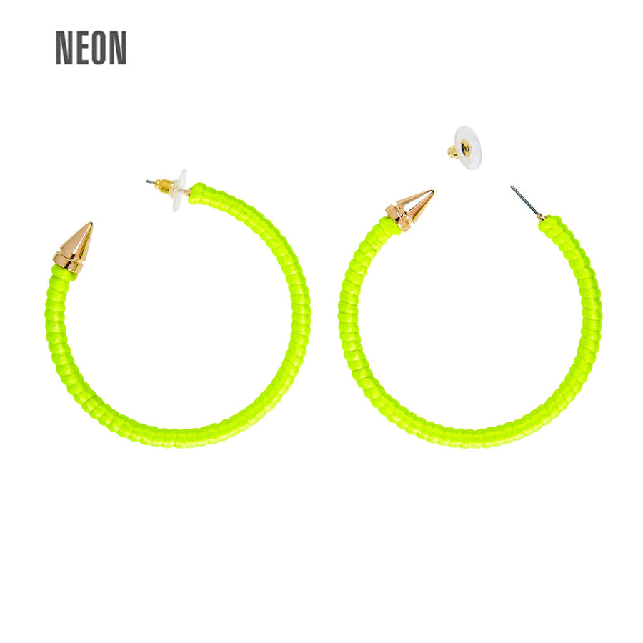 "OHRRINGE NEON GELB" – Vorderansicht