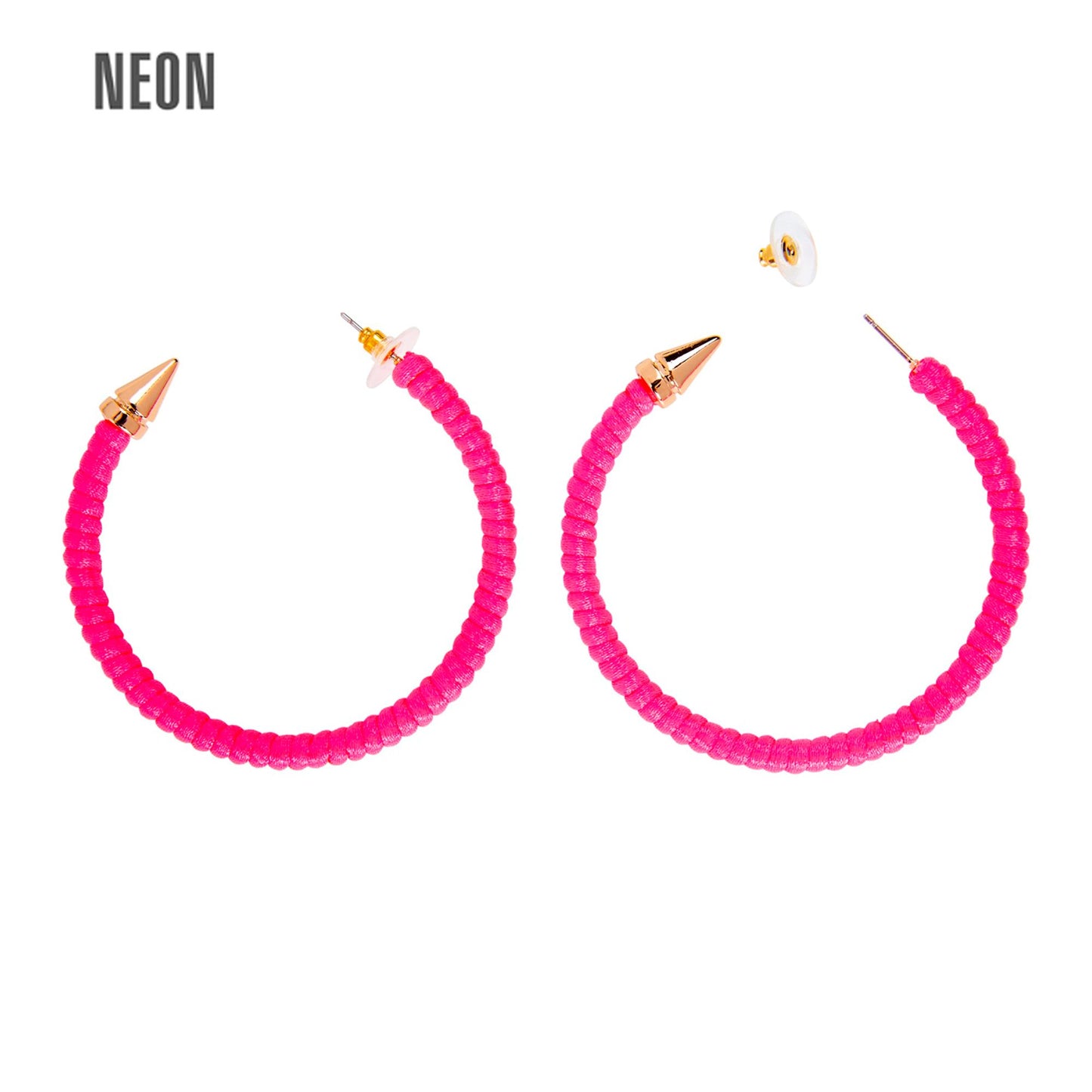 "OHRRINGE NEON PINK" – Vorderansicht