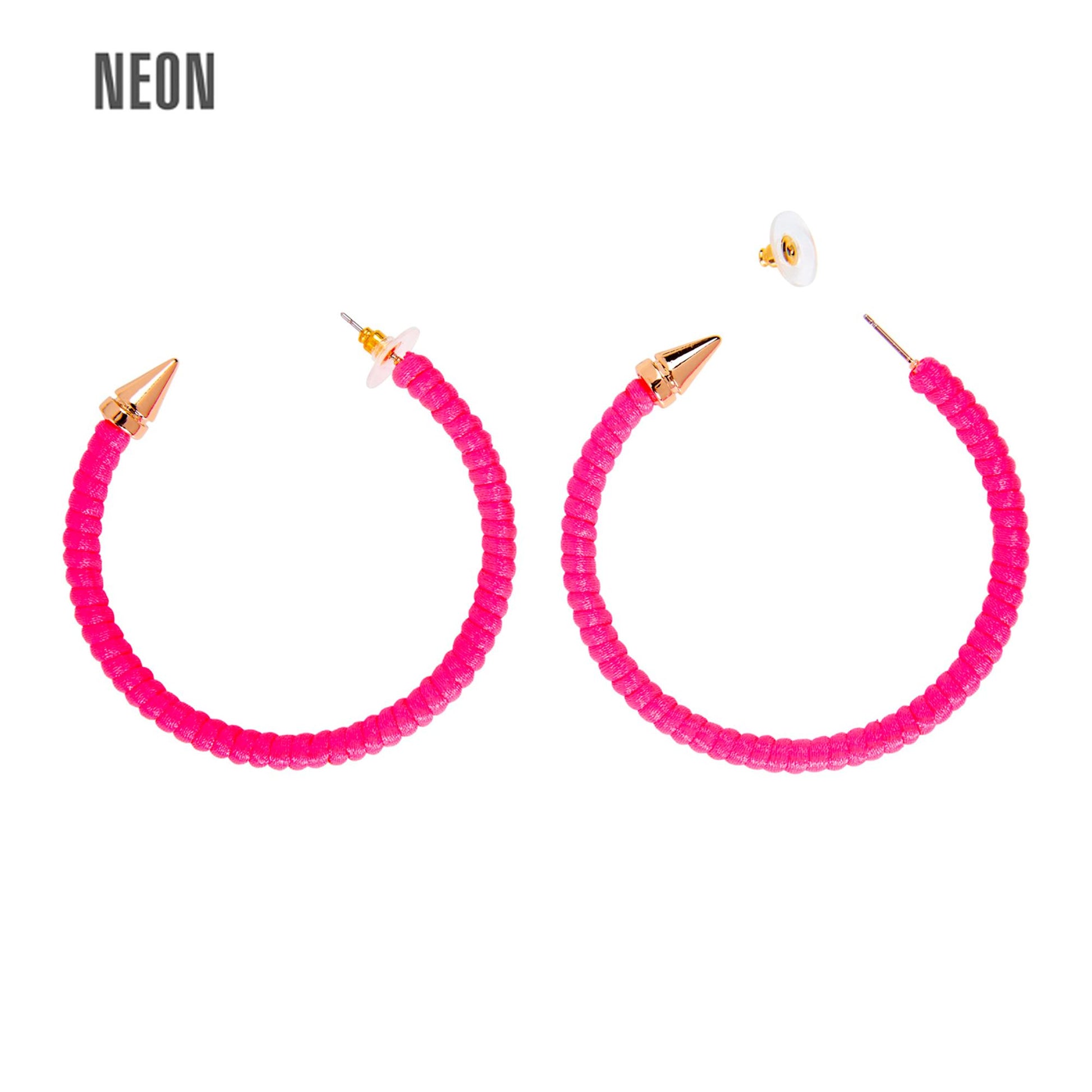 "OHRRINGE NEON PINK" – Vorderansicht