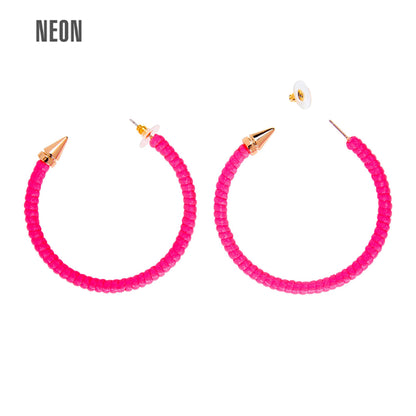 "OHRRINGE NEON PINK" – Vorderansicht