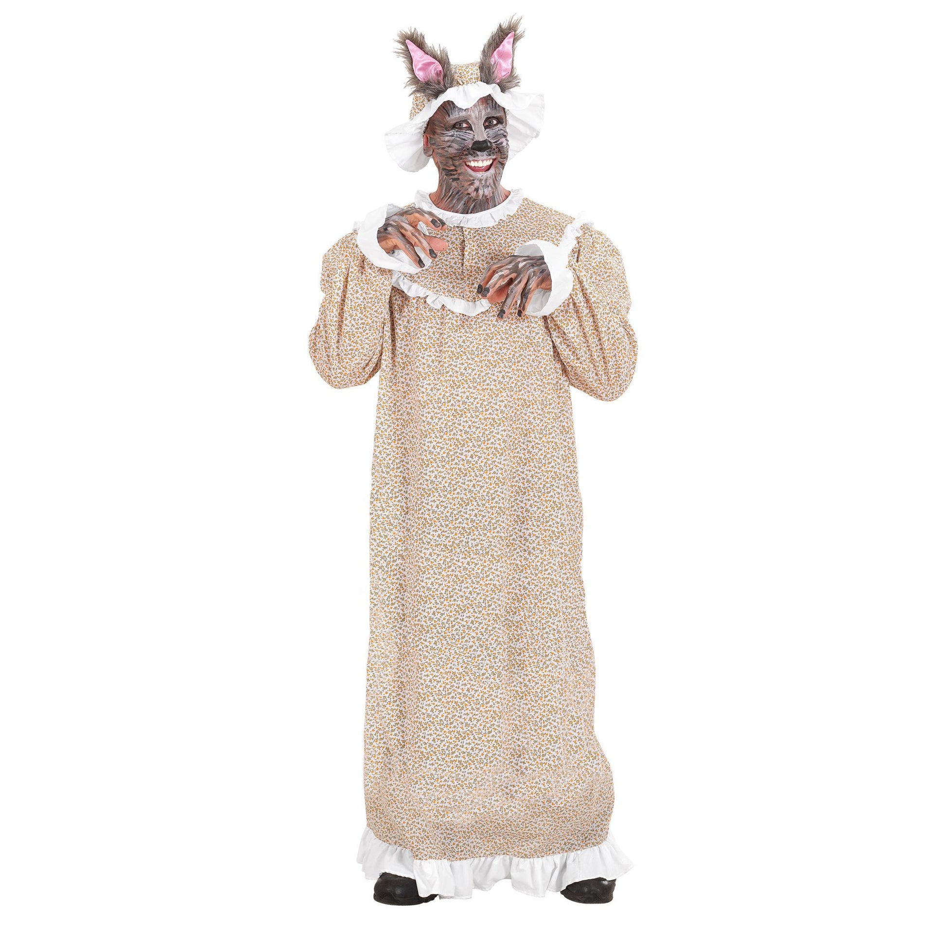 "OMA BÖSER WOLF" (Kleid, Haube) – Detailansicht