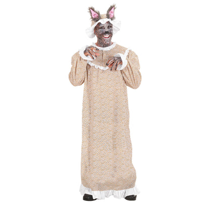 "OMA BÖSER WOLF" (Kleid, Haube) – Detailansicht