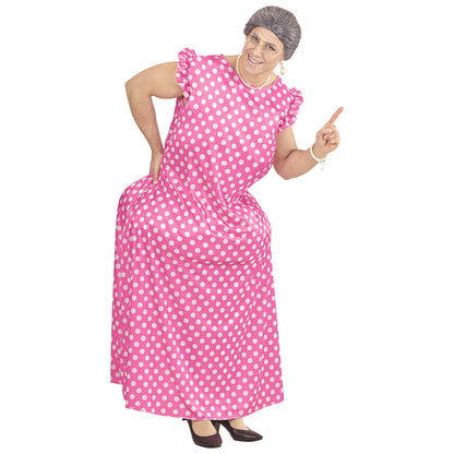 "OMA" (Fatsuit dicke Oma, Kleid) – Vorderansicht