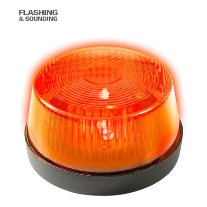 "ORANGE BLINKENDES WARNLICHT MIT SIRENE" 7x4 cm – Vorderansicht