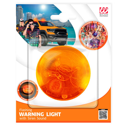 "ORANGE BLINKENDES WARNLICHT MIT SIRENE" 7x4 cm – Detailansicht