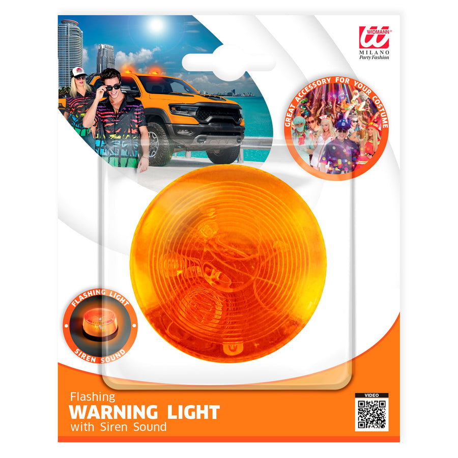 "ORANGE BLINKENDES WARNLICHT MIT SIRENE" 7x4 cm – Detailansicht