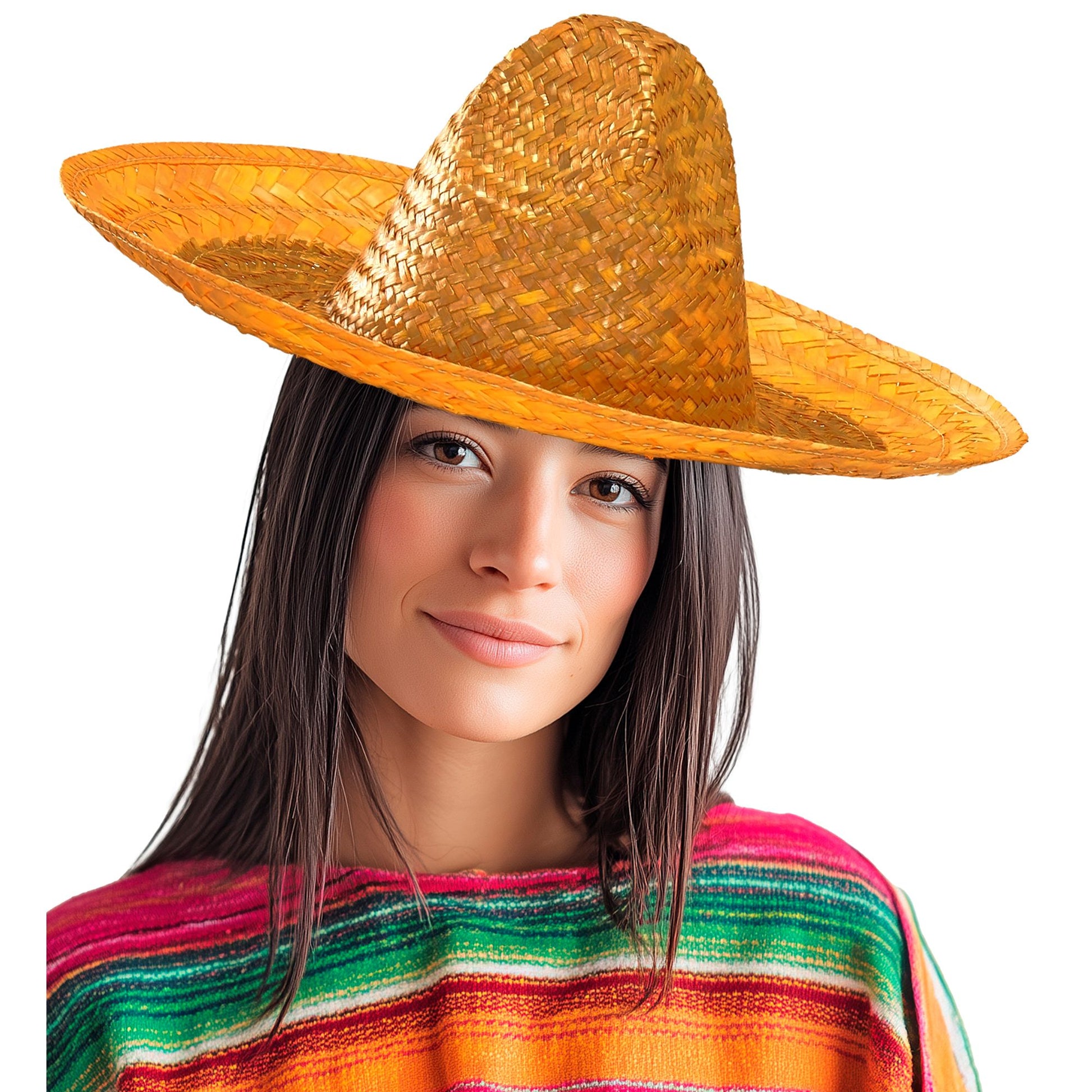 "ORANGEFARBENER SOMBRERO" 48 cm – Detailansicht